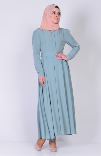 Green Almond Hijab Dress 4102-03