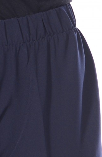 Pantalon Large Taille élastique 3087-01 Bleu Marine 3087-01