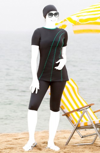 Smoke-Colored Modest Swimwear 1107-03
