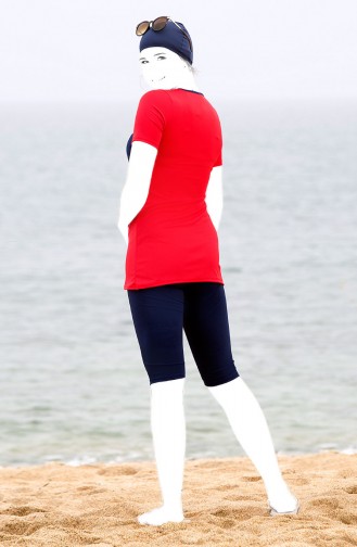Red Modest Swimwear 1110-01