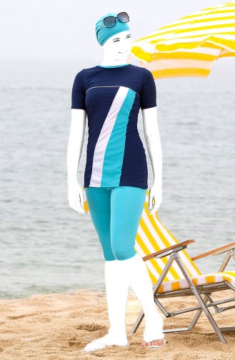 Navy Blue Modest Swimwear 1110-04