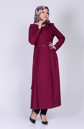 SUKRAN Belted Snap Cape 35675A-03 Plum 35675A-03