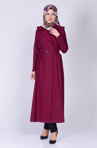 SUKRAN Belted Snap Cape 35675A-03 Plum 35675A-03