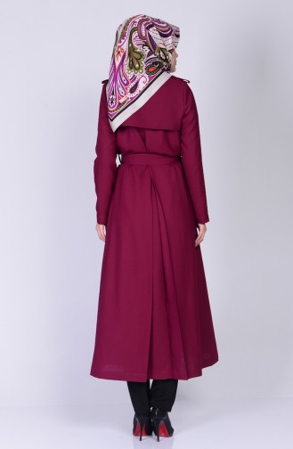 SUKRAN Belted Snap Cape 35675A-03 Plum 35675A-03