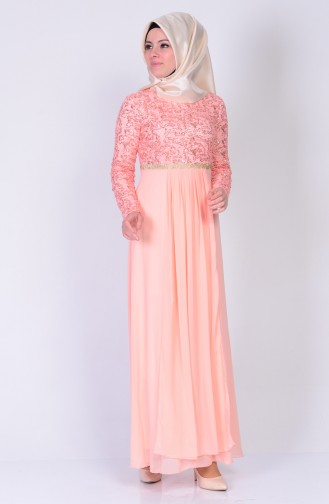 Pink Hijab Evening Dress 2799-09