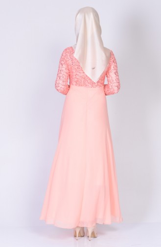 Pink Hijab Evening Dress 2799-09