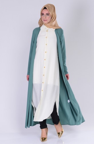 BENGISU Long Viscose Cardigan 4028-17 Almond Green 4028-17