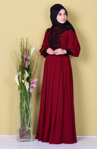 Claret Red Hijab Dress 2011-05