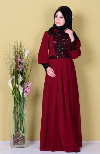 Claret Red Hijab Dress 2011-05