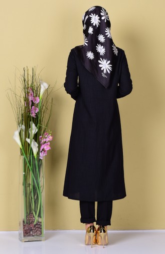 Fermuarlı Uzun Tunik 1215-06 Siyah