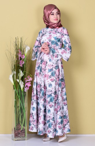 Kleid mit Spanischärmeln 4045-13 Naturfabe Smaragdgrün 4045-13