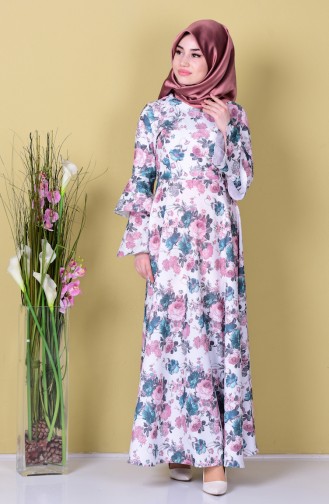 Robe Hijab Vert emeraude 4045-13