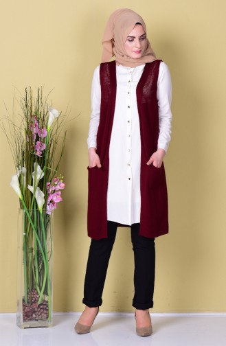 Claret red Gilet 3932-02