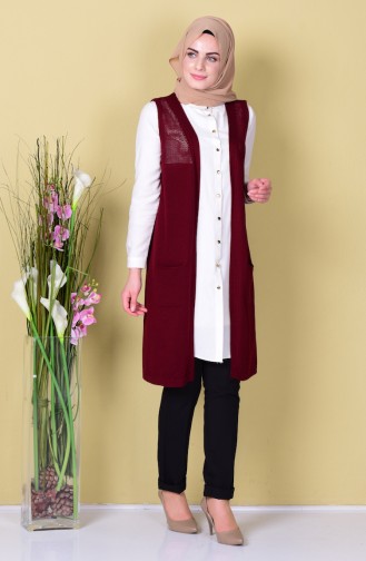 Claret red Gilet 3932-02