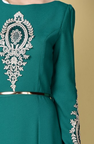 Grün Hijab-Abendkleider 3006-04