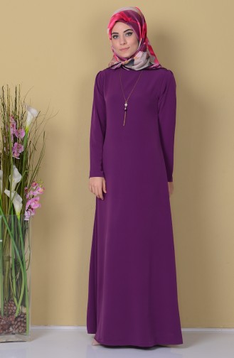Sude Crepe Necklace Dress 4023-07 Purple 4023-07
