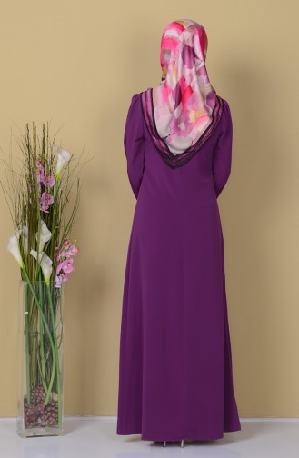 Sude Crepe Necklace Dress 4023-07 Purple 4023-07