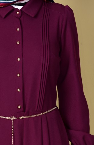 Buttoned Pleated Jumpsuit 4096-01 Purple 4096-01