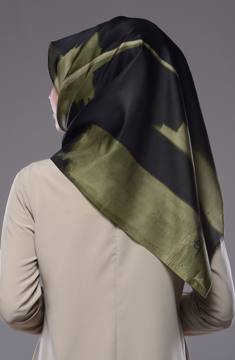 dark green patterned scarf