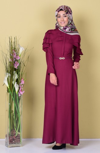 Plum Hijab Dress 5005-06