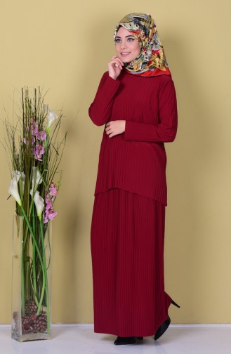 Etek Bluz İkili Takım 5072-02 Bordo
