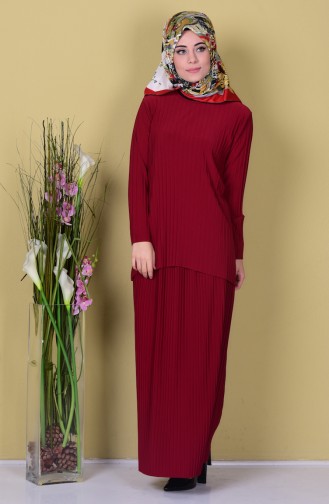 Etek Bluz İkili Takım 5072-02 Bordo