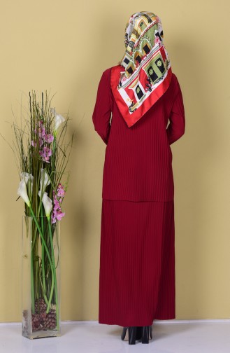 Etek Bluz İkili Takım 5072-02 Bordo