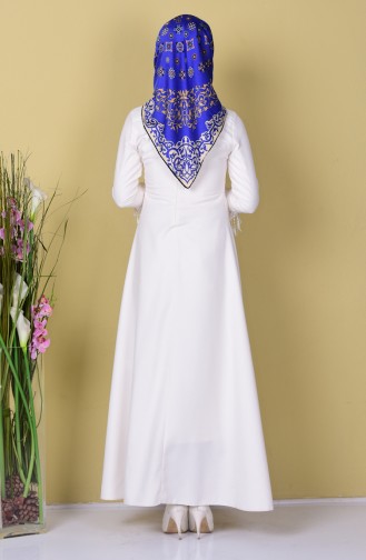 Naturfarbe Hijab Kleider 8048-03