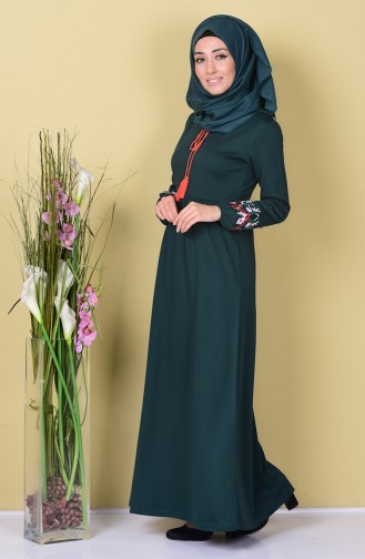 Green Hijab Dress 0442-09