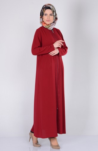 Claret red Abaya 1504-01