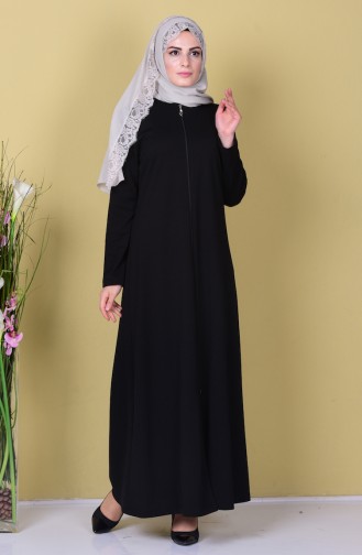 Abaya Fermeture a Glissiere 3035-05 Noir 3035-05