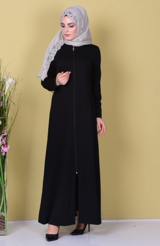 Abaya Fermeture a Glissiere 3035-05 Noir 3035-05