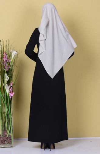 Abaya Fermeture a Glissiere 3035-05 Noir 3035-05