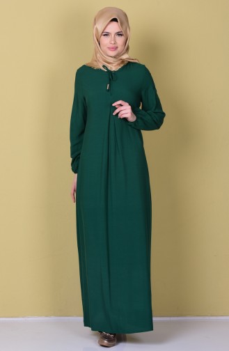 Bağcık Detaylı Viskon Elbise 1134-22 Açık Yeşil