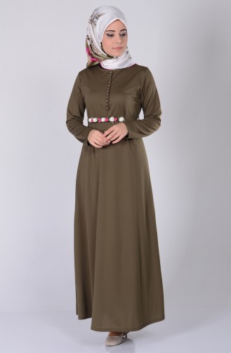 Khaki Hijab Dress 0122-01