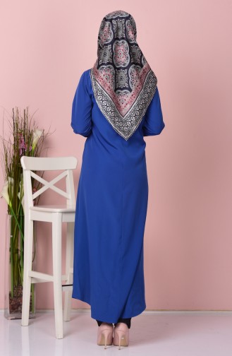 Abaya fermeture a Glissiere 6022-09 İndigo 6022-09