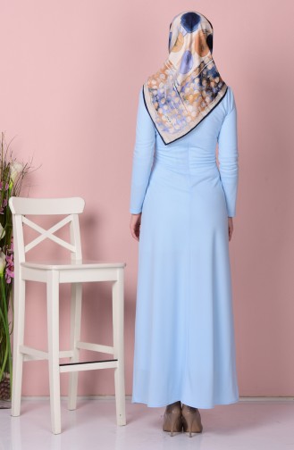 Baby Blue Hijab Dress 2735-10