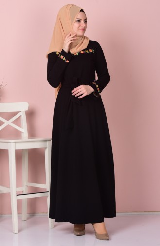 Black Hijab Dress 1323-01