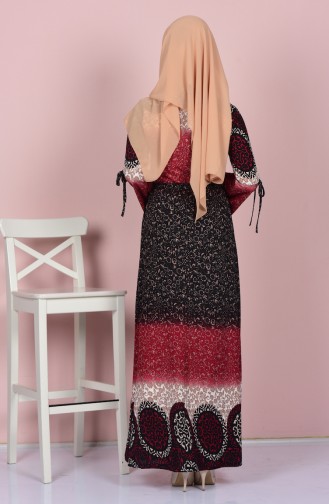 Claret Red Hijab Dress 3001-02