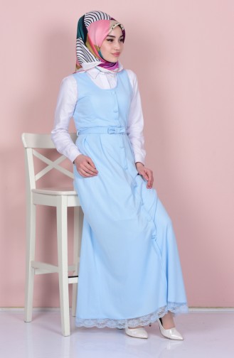 Robe Hijab Bleu Glacé 3038-02