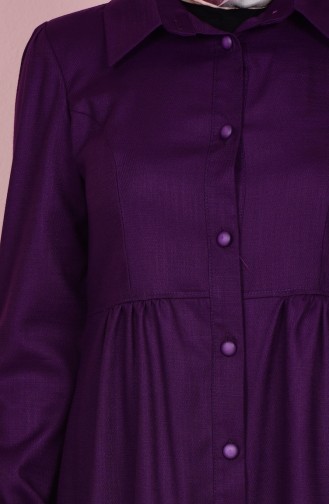Keten Tunik 1543-10 Mor