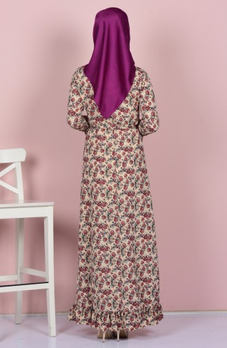 Creme Hijab Kleider 2047-02