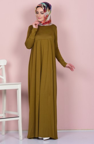 Robe Hijab Taille Jeune 0780-09 Vert Huile 0780-09