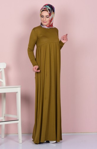Oil Green Hijab Dress 0729B-10