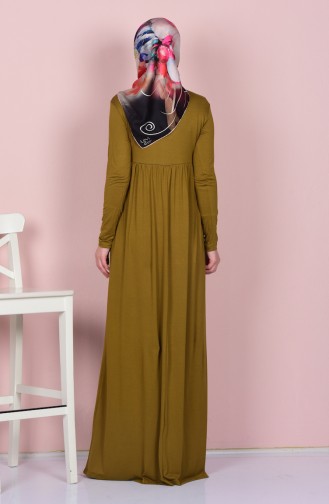 Robe Hijab Taille Jeune 0780-09 Vert Huile 0780-09