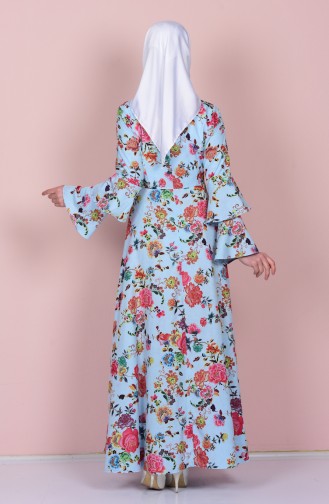 Baby Blue Hijab Dress 4045-15