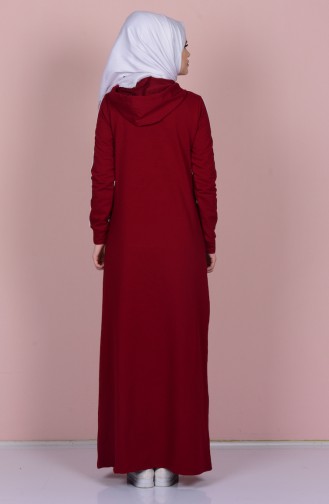 Claret Red Hijab Dress 1386-04