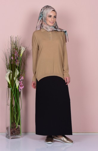 Asymmetrische Bluse 0417-03 Kamel 0417-03