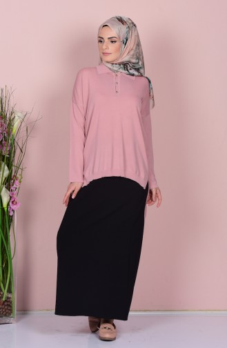 Blouse Asymétrique 0417-01 Rose Pâle 0417-01