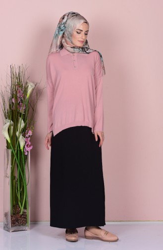 Blouse Asymétrique 0417-01 Rose Pâle 0417-01